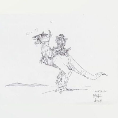Lot # 109: Luke on Tauntaun with Binoculars Design Sketch