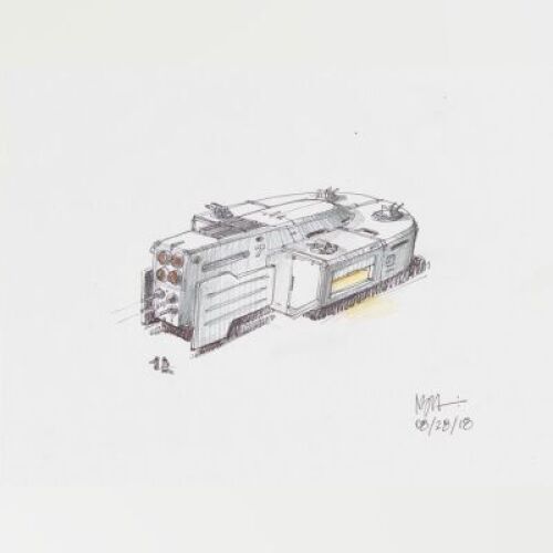 Lot # 111: Large-scale Hoth Tank Colored Design Sketch