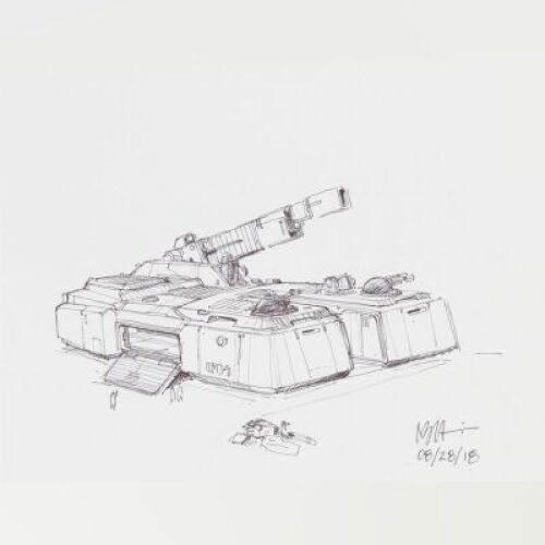 Lot # 115: Hoth Tank and Smaller Vehicle Design Sketches