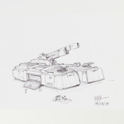 Lot # 115: Hoth Tank and Smaller Vehicle Design Sketches