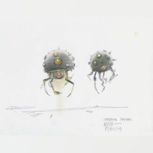 Lot # 119: Imperial Probe Colored Design Sketches