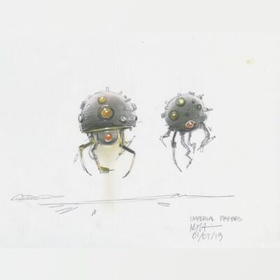 Lot # 119: Imperial Probe Colored Design Sketches