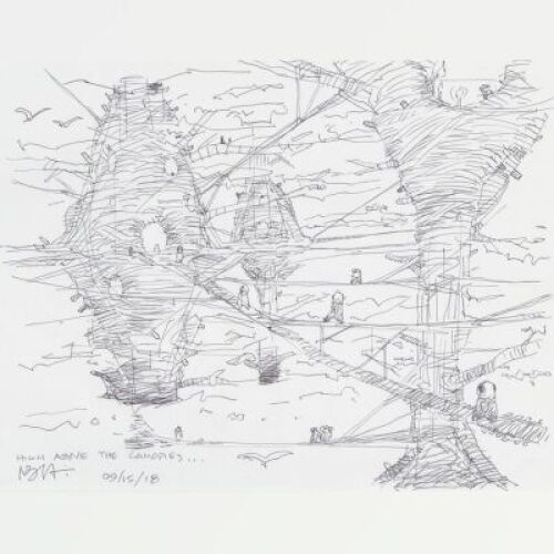 Lot # 120: Ewok Village Scene Design Sketch