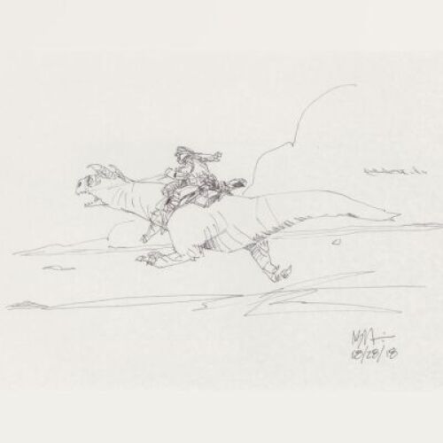 Lot # 123: Luke on Galloping Tauntaun Design Sketch