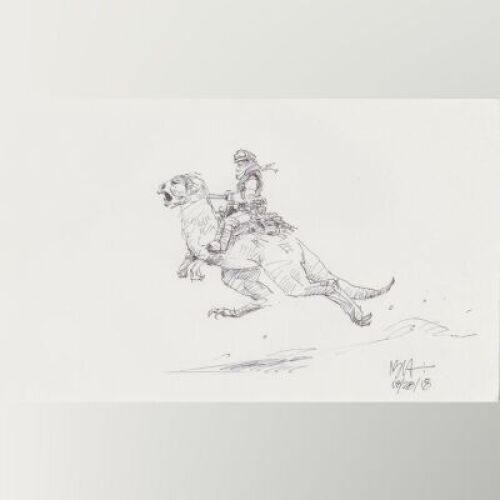 Lot # 126: Luke on Tauntaun Design Sketch