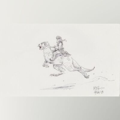 Lot # 126: Luke on Tauntaun Design Sketch