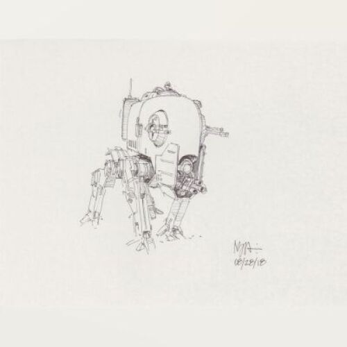 Lot # 131: Four-legged Smaller Walker Concept Sketch