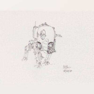 Lot # 131: Four-legged Smaller Walker Concept Sketch