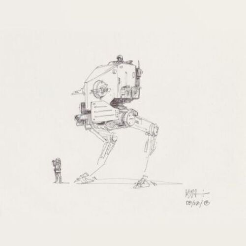 Lot # 135: Two-legged Walker Concept Sketch - with Scout