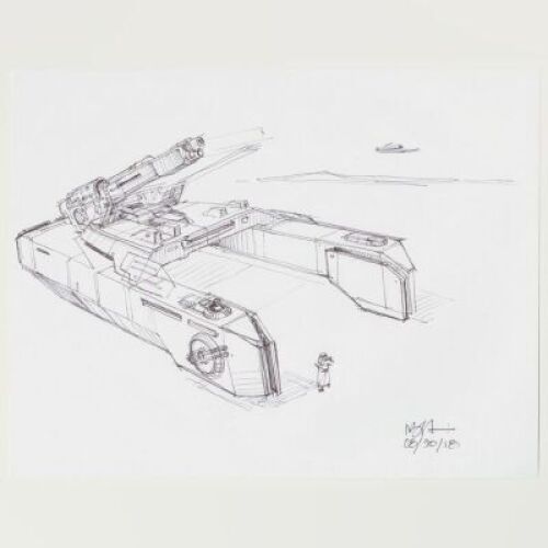 Lot # 140: Hoth Tank Design Sketch