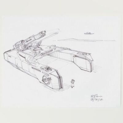 Lot # 140: Hoth Tank Design Sketch