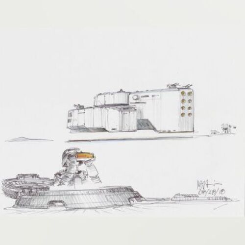 Lot # 151: Large-scale Hoth Tank Colored Design Sketches