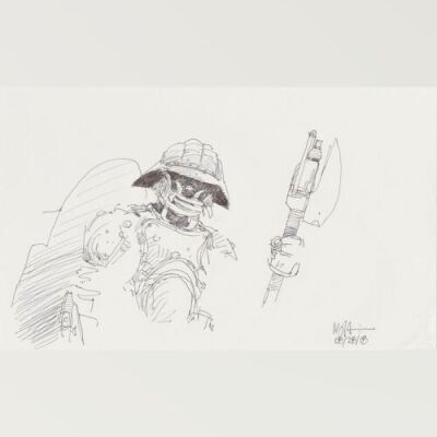 Lot # 157: Lando's Disguise Costume Sketch