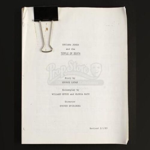INDIANA JONES AND THE TEMPLE OF DOOM (1984) - Production-Used Script