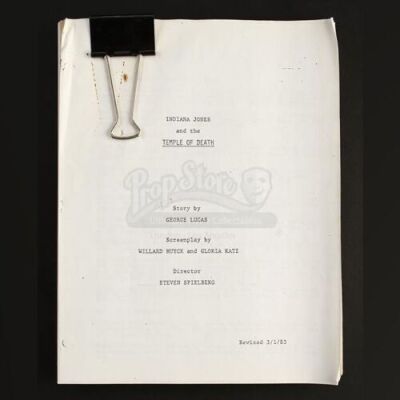 INDIANA JONES AND THE TEMPLE OF DOOM (1984) - Production-Used Script