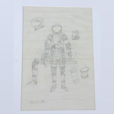 MOONRAKER (1979) - Hand-Drawn Pencil Drax Space Suit Design
