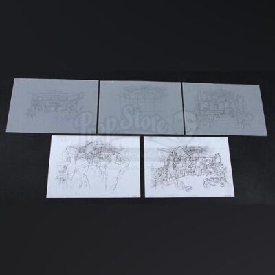 FULL METAL JACKET (1987) - Set of Hand-Drawn Pencil & Printed Set Designs