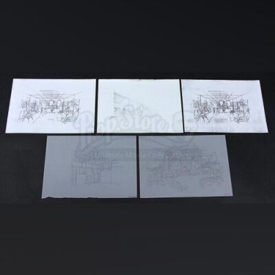 FULL METAL JACKET (1987) - Set of Hand-Drawn Pencil & Printed Set Designs