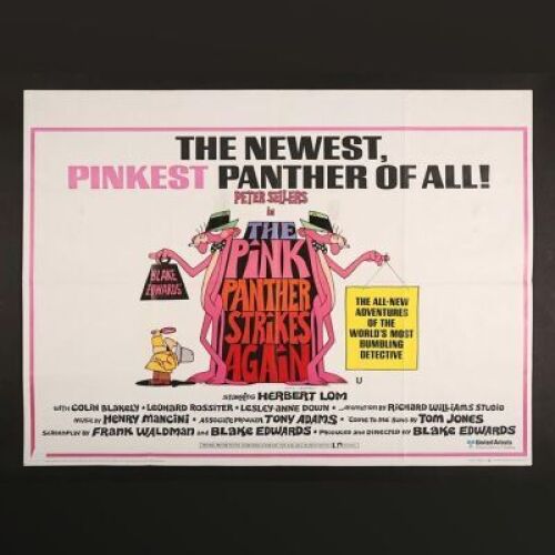 Lot #328 - THE PINK PANTHER STRIKES AGAIN (1976) - UK Quad Poster 1976