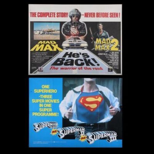 Lot #356 - MAD MAX (1979) / MAD MAX 2 (1981) AND SUPERMAN 12 AND 3 (1978-83) - Two UK Quad Posters both c 1983-84