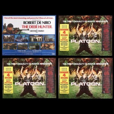 Lot #108 - THE DEER HUNTER (1978) AND PLATOON (1986) - Four UK Quad Posters 1978-86
