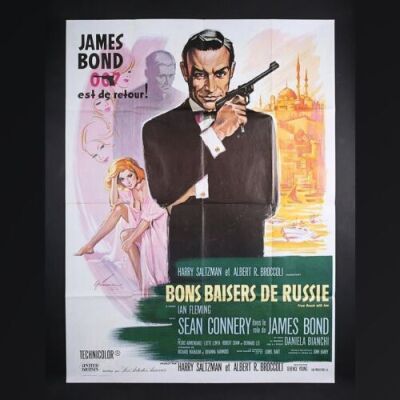 Lot #123 - JAMES BOND: FROM RUSSIA WITH LOVE (1963) - French Grand Affiche1970s Re-Release