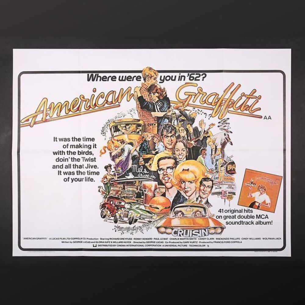 Lot #204 - AMERICAN GRAFFITI (1973) - UK Quad Poster 1973