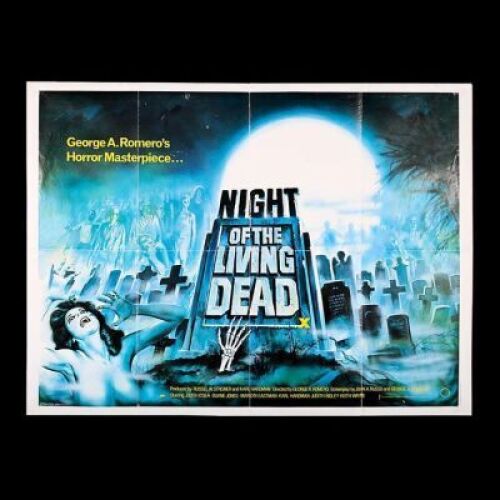 Lot #265 - NIGHT OF THE LIVING DEAD (1968) - UK Quad Poster 1980 Re-Release