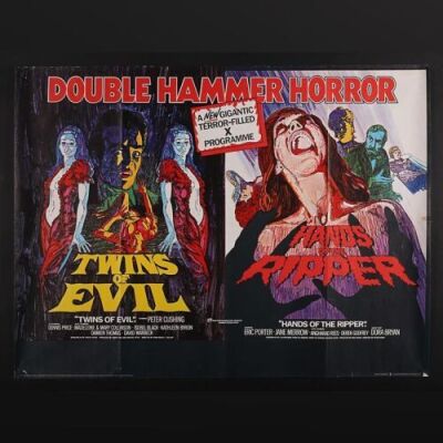 Lot #289 - TWINS OF EVIL / HANDS OF THE RIPPER (1971) - UK Quad Poster 1971