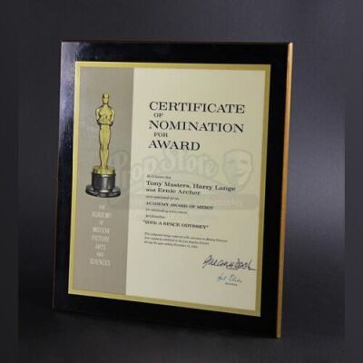 2001: A SPACE ODYSSEY (1968) - Art Direction Academy AwarD Certificate of Nomination