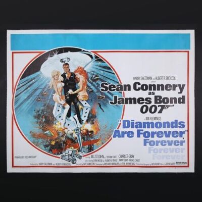 Lot #168 - JAMES BOND: DIAMONDS ARE FOREVER (1971) - UK Quad Poster 1971