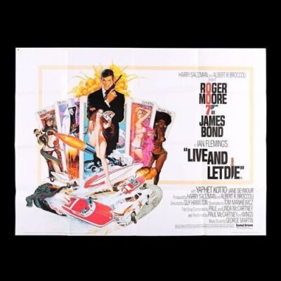Lot #139 - JAMES BOND: LIVE AND LET DIE (1973) - UK Quad Poster 1973