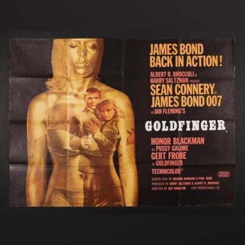 Lot #124 - JAMES BOND: GOLDFINGER (1964) - UK Quad Poster 1964