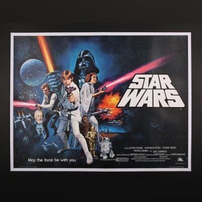 Lot #387 - STAR WARS: EPISODE IV: A NEW HOPE (1977) - UK Quad "Non-Oscars" @ Poster 1977