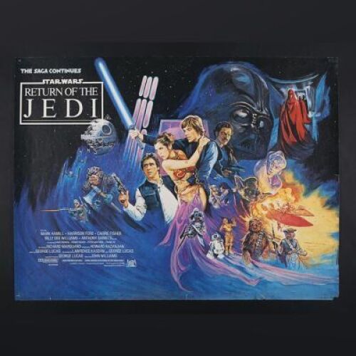 Lot #397 - STAR WARS: EPISODE VI: RETURN OF THE JEDI (1983) - UK Quad "Style-B" Poster 1983