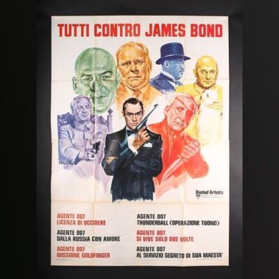Lot #144 - JAMES BOND: TUTTI CONTRO JAMES BOND AKA EVERYBODY AGAINST JAMES BOND (1972) - Italian 4-Fogli 1972