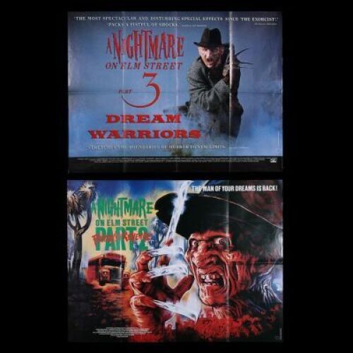 Lot #269 - A NIGHTMARE ON ELM STREET 2 (1985) AND A NIGHTMARE ON ELM STREET 3 (1987) - Two UK Quad Posters 1985 and 1987