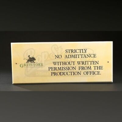 GREYSTOKE: THE LEGEND OF TARZAN, LORD OF THE APES (1984) - Production Sign