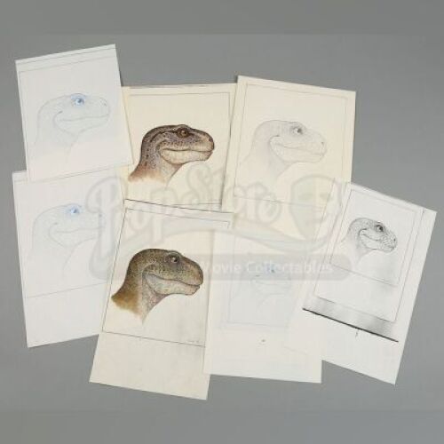 REX (1992) - Hand-Drawn and Printed Rex Concept Art Lot