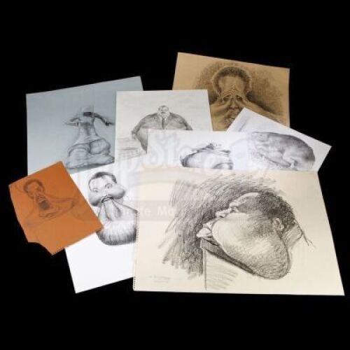 THE NUTTY PROFESSOR (1996) - Lot of Hand-Drawn Transformation Illustrations