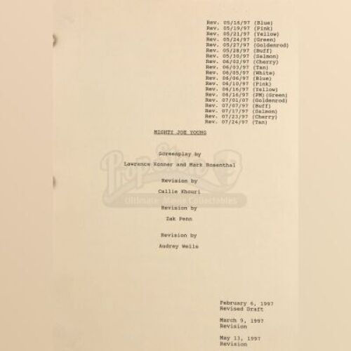 MIGHTY JOE YOUNG (1998) - Revised Draft Script