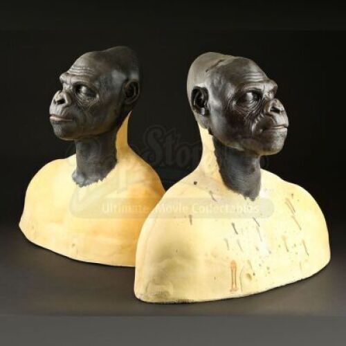 PLANET OF THE APES (2001) - Ape (Isaac C. Singleton Jr.) Paint Test Bust Pair