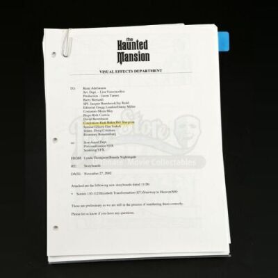 THE HAUNTED MANSION (2003) - Storyboard and Character Design Lot