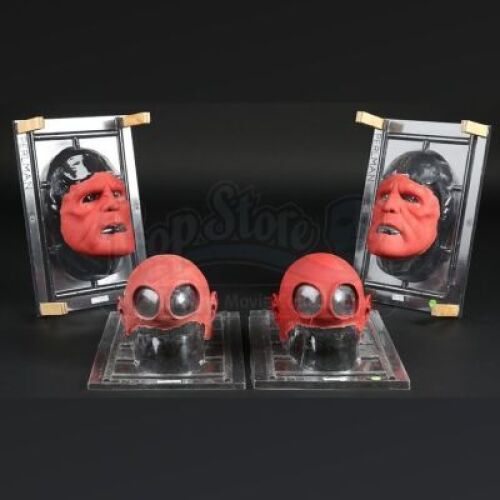 HELLBOY (2004) - Lot of 2 Hellboy (Ron Perlman) Facial Appliances and Bald Caps