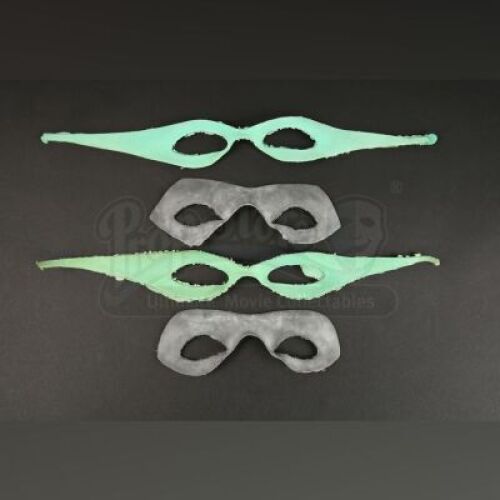 BATMAN FOREVER (1995) - Pair of Riddler (Jim Carrey) Masks and Eye Cover Appliances