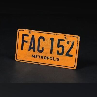 SUPERMAN II (1980) - Overturned Metropolis Car's License Plate
