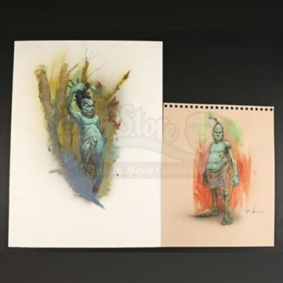 HOW THE GRINCH STOLE CHRISTMAS (2000) - Lot of Carlos Huante Hand-Drawn Grinch Concept Art