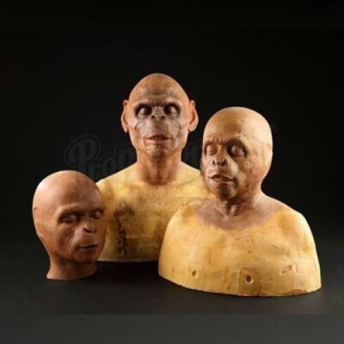 PLANET OF THE APES (2001) - Lot of Chimp Paint and Hair Test Busts
