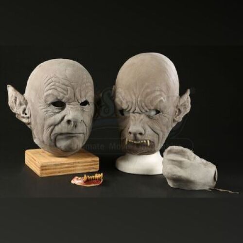 THE WOLFMAN (2010) - Unpainted Sir John Talbot (Anthony Hopkins) and Lawrence Talbot (Benicio Del Toro) Masks With Teeth