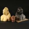 PLANET OF THE APES (2001) - 
 Two Attar (Michael Clarke Duncan) Gorilla Busts and Ari (Helena Bonham Carter) Paint Test